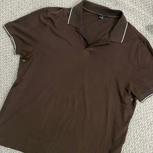 Theory brown mens collared shirt